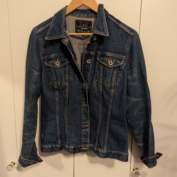 For Joseph Denim Jacket - Blue Jean Button Up Coat - Medium - Picture 4 of 11